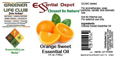 Orange Sweet Essential Oil - 4 oz.