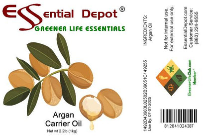 Argan Oil - Virgin - Deodorized - 1 kg. - Approx 2.2 lbs.