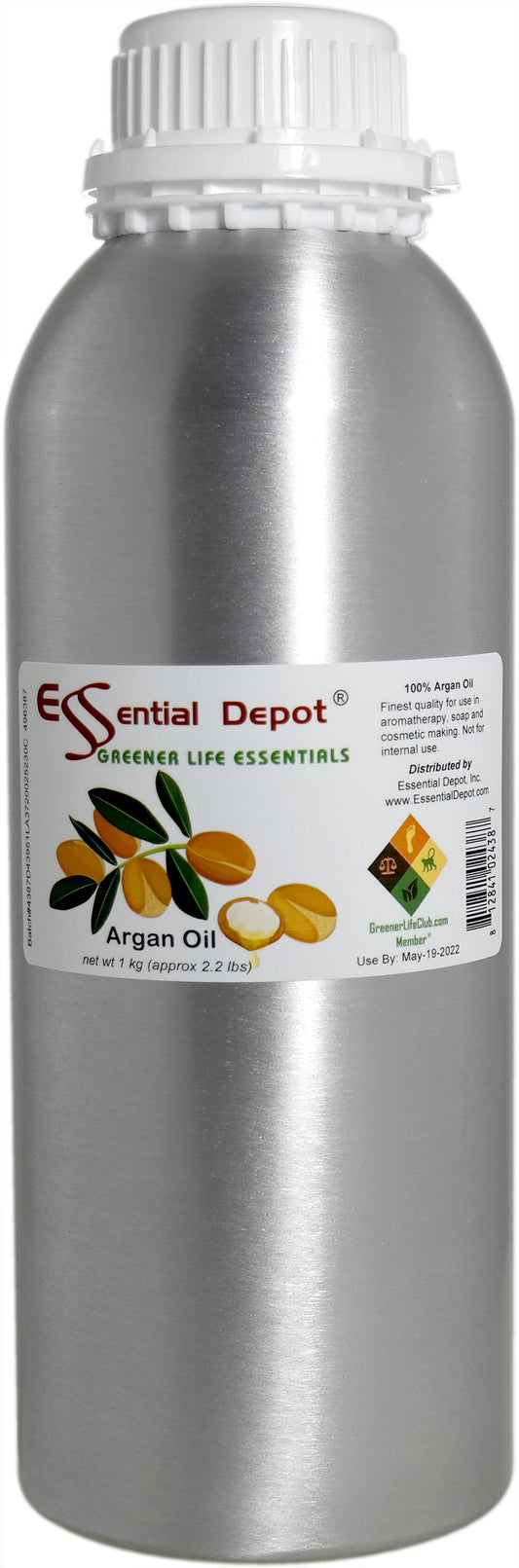 Argan Oil - Virgin - Deodorized - 1 kg. - Approx 2.2 lbs.