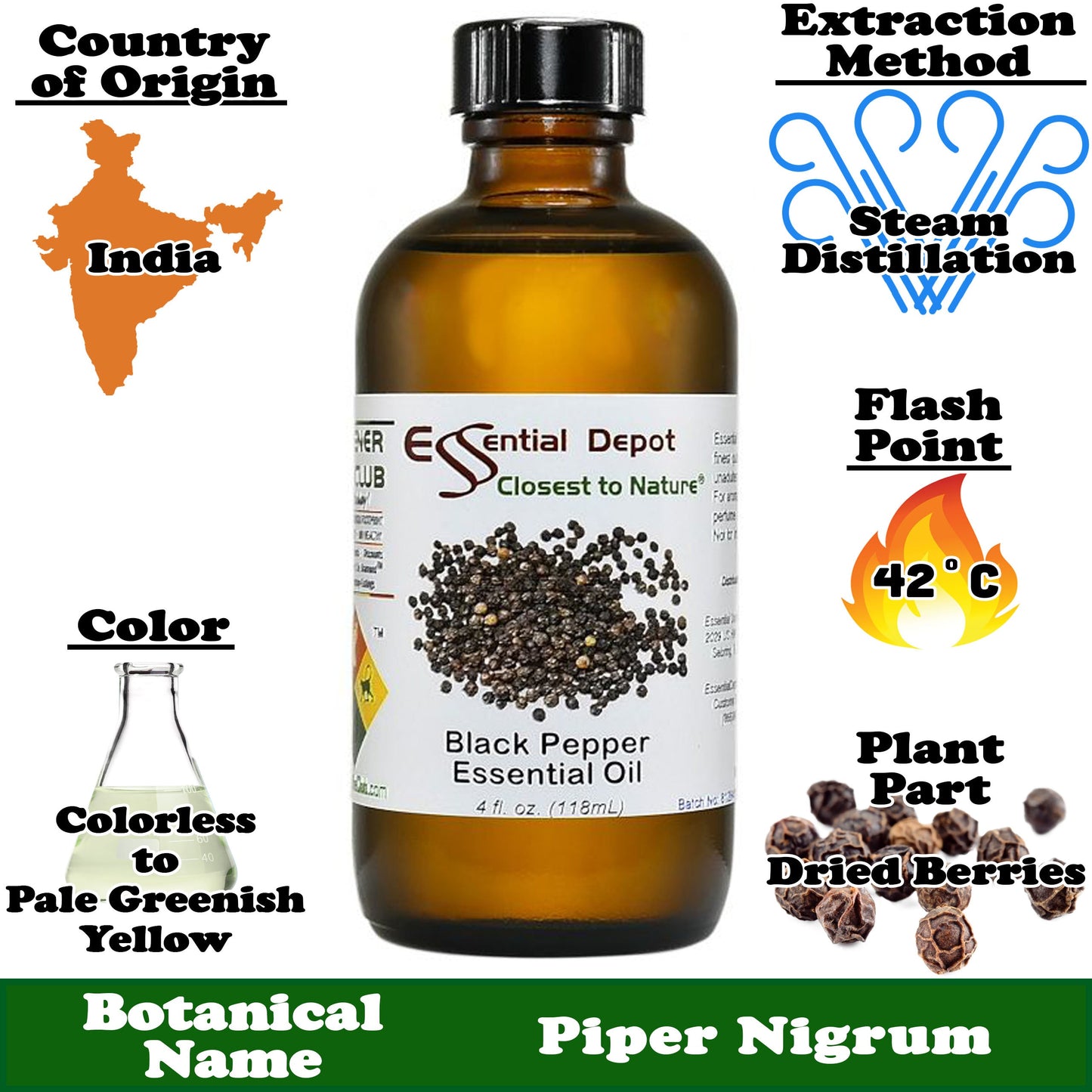 Black Pepper Essential Oil - 4 oz.