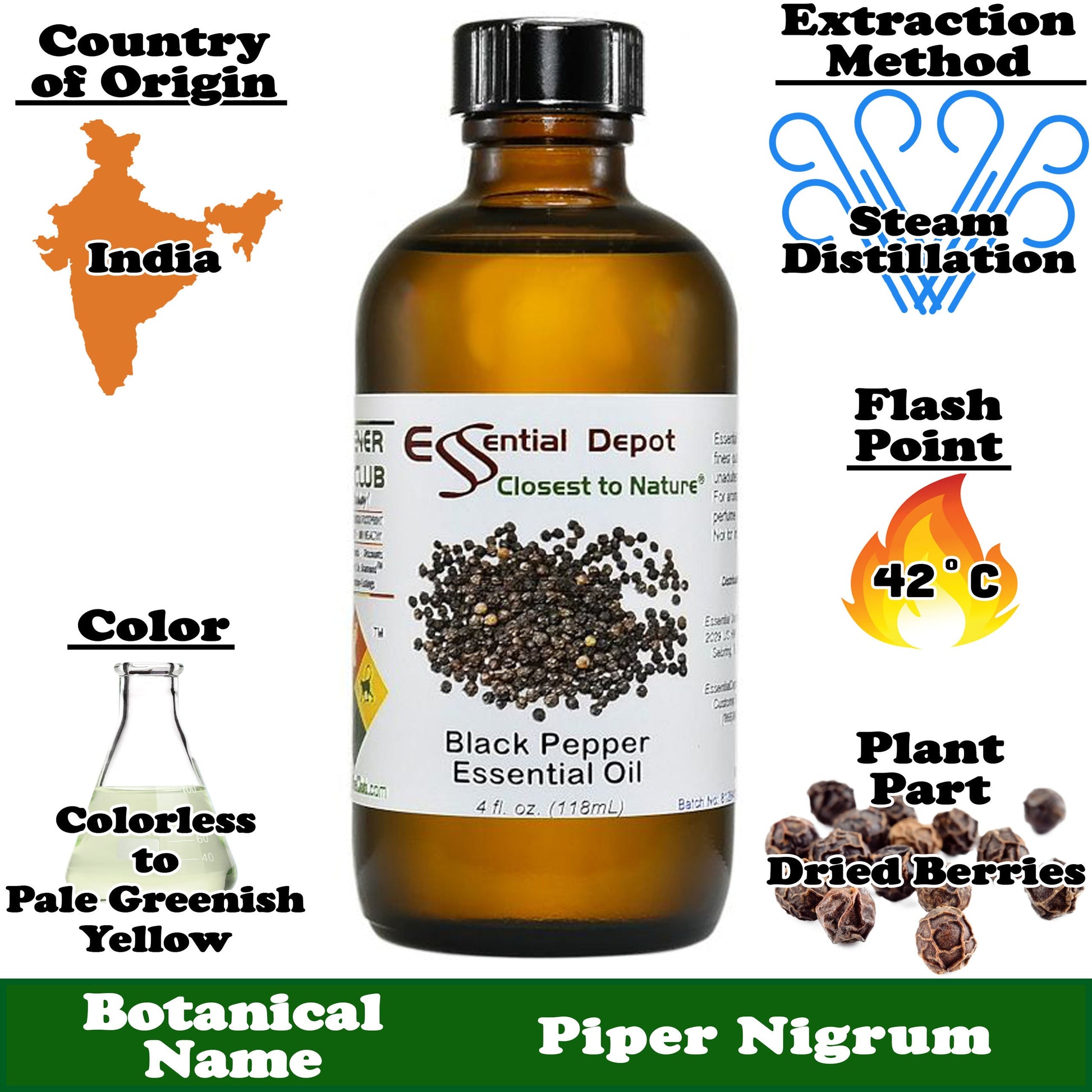 Black Pepper Essential Oil - 4 oz.