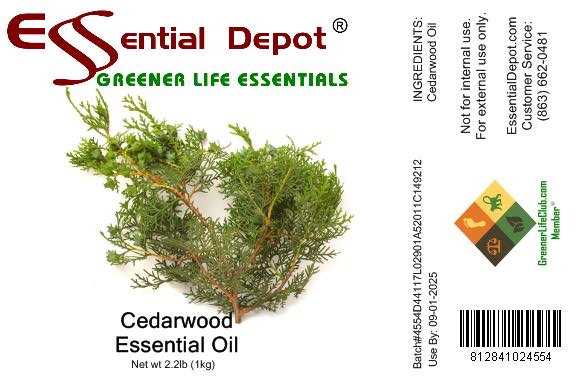 Cedarwood Essential Oil - 1 kg. - Approx 2.2 lbs.