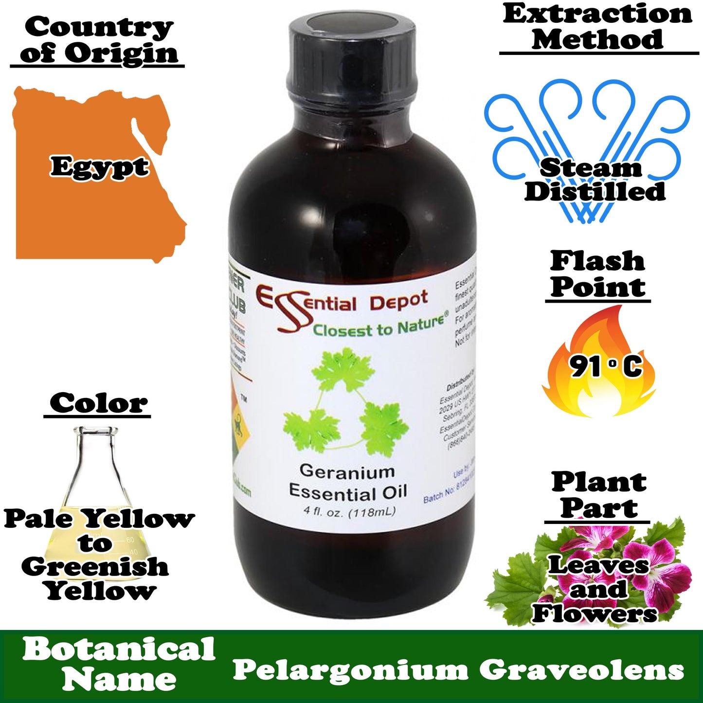 Geranium Essential Oil - 4 oz.