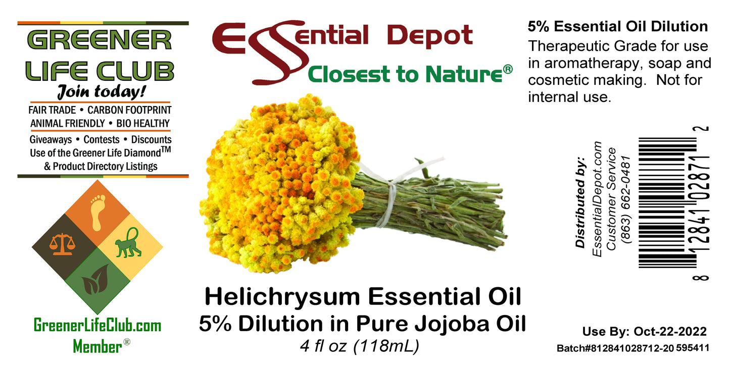 Helichrysum 5% Dilution in Pure Jojoba - 4oz