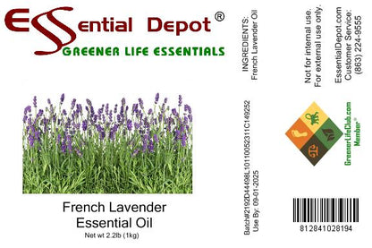 Lavender French Essential Oil - 1kg - Approx. 2.2 lbs.