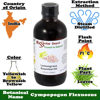 Lemongrass Essential Oil - 4 oz.