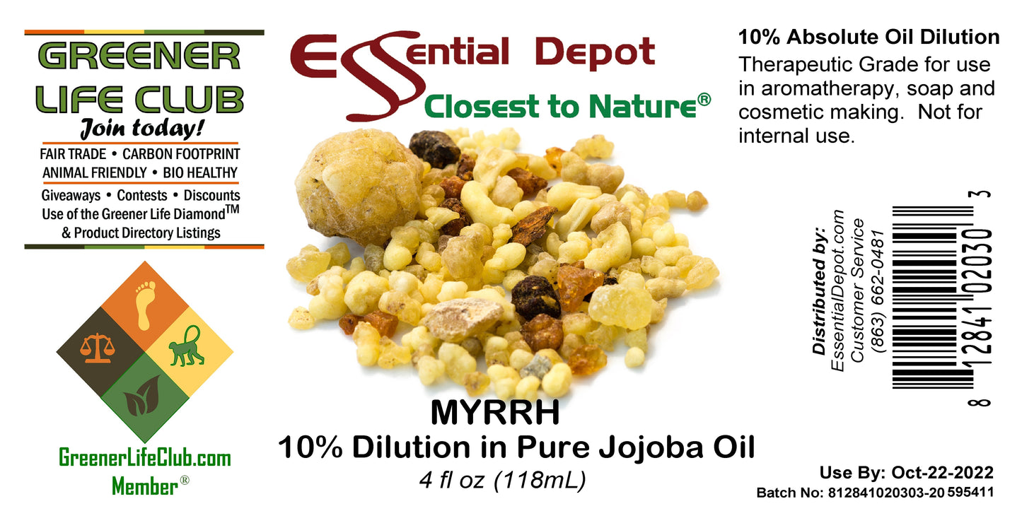 Myrrh 10% Dilution in Pure Jojoba - 4oz