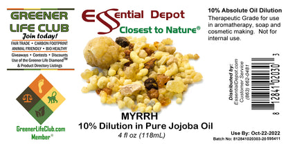Myrrh 10% Dilution in Pure Jojoba - 4oz