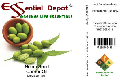 Neem Seed Oil - 1 kg. - Approx 2.2 lbs.