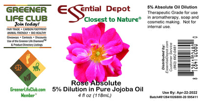 Rose Absolute 5% Dilution in Jojoba - 4 fl oz