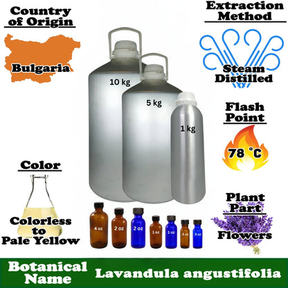 Lavender Bulgarian Essential Oil - 1kg - Approx. 2.2 lbs.