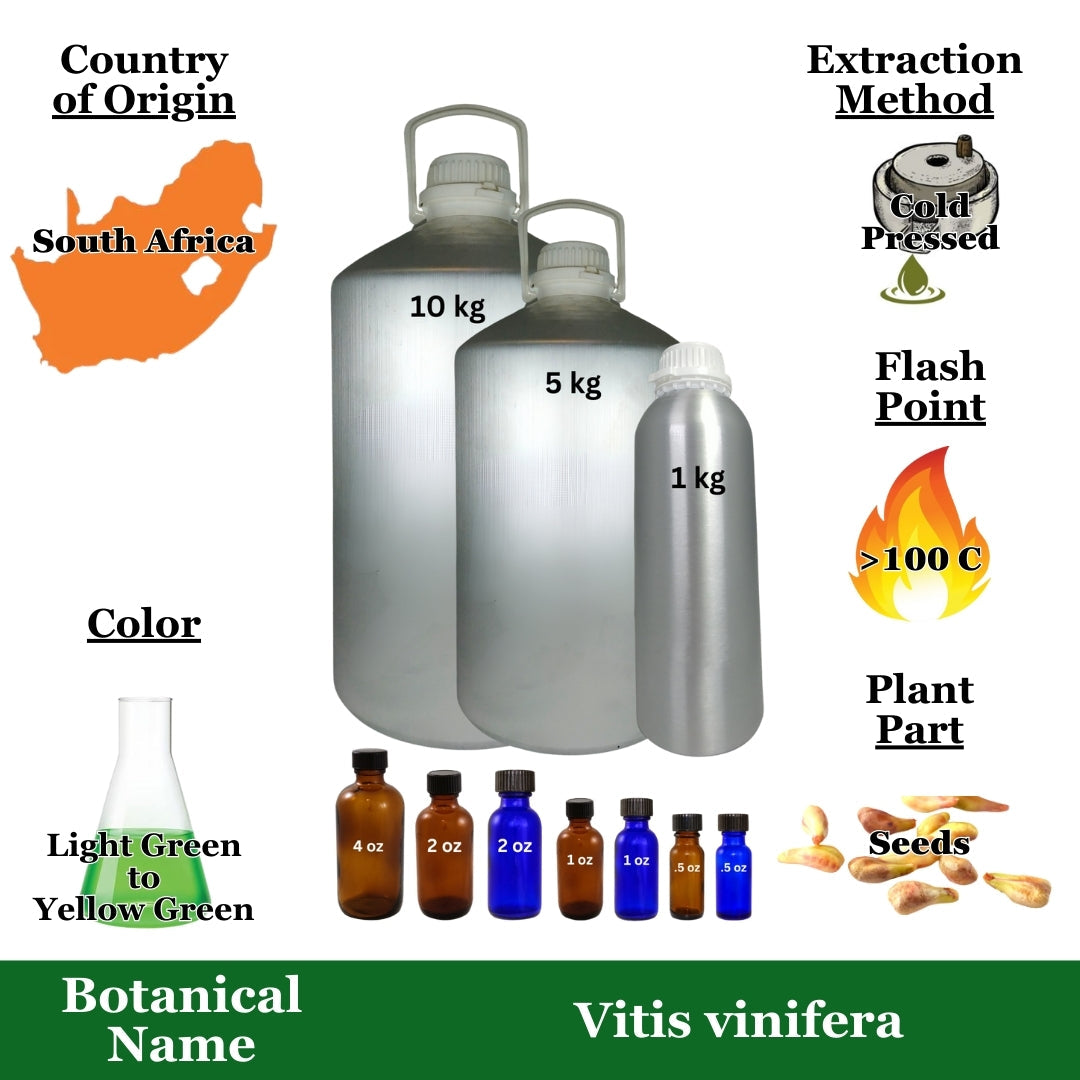 Grapeseed Oil - 1 kg. - Approx 2.2 lbs.