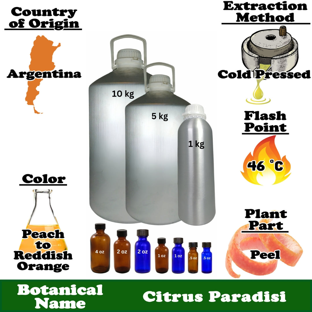 Grapefruit Pink Essential Oil - 1 kg. - Approx 2.2 lbs.