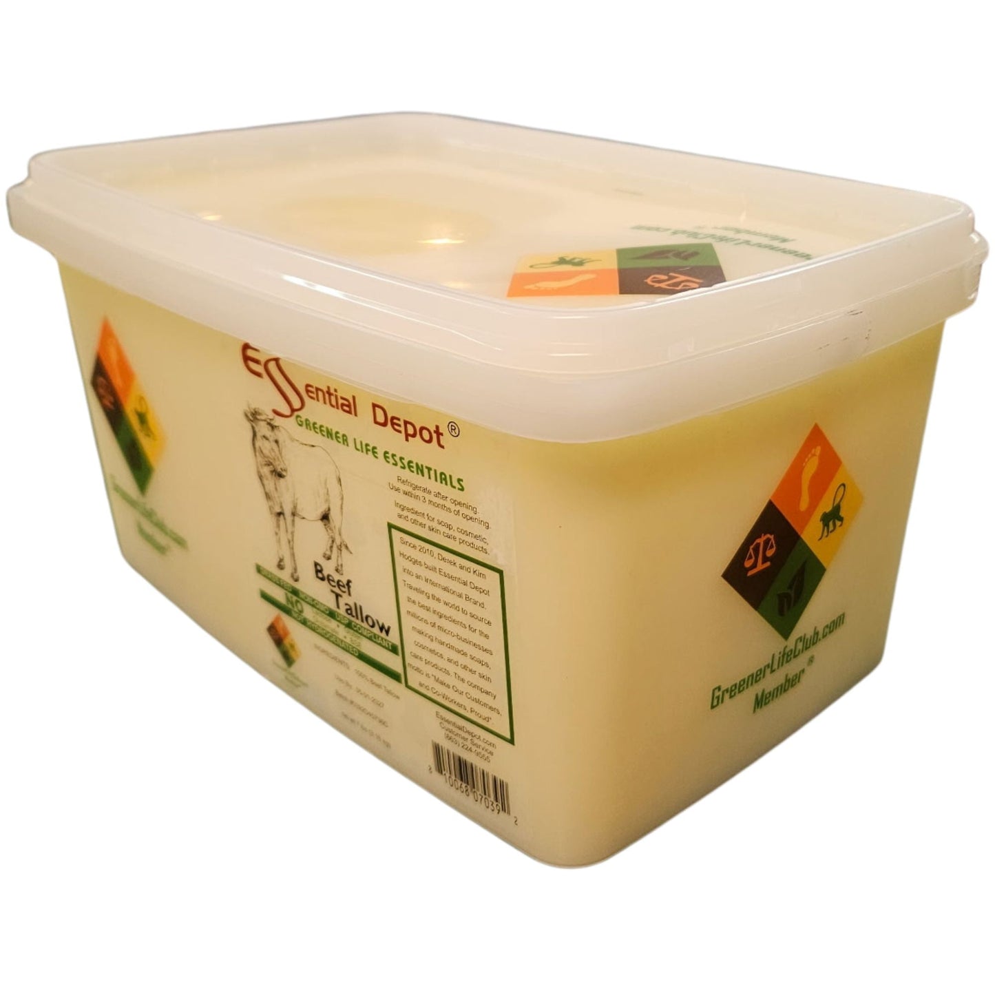 Beef Tallow - 7 lbs in GLC Box - GRASS FED - FOOD GRADE