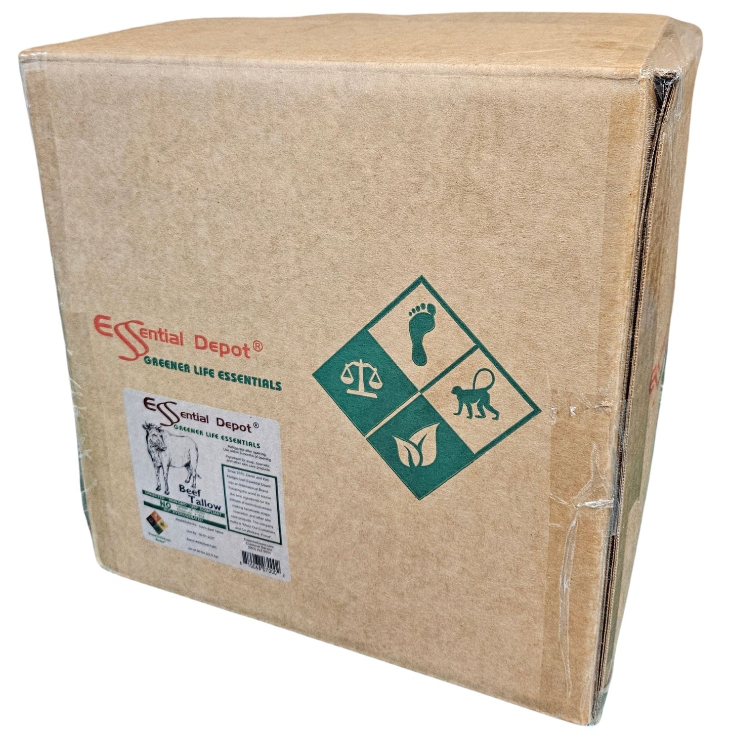 Beef Tallow - GRASS FED - 50 lbs in poly bag in box - FOOD GRADE
