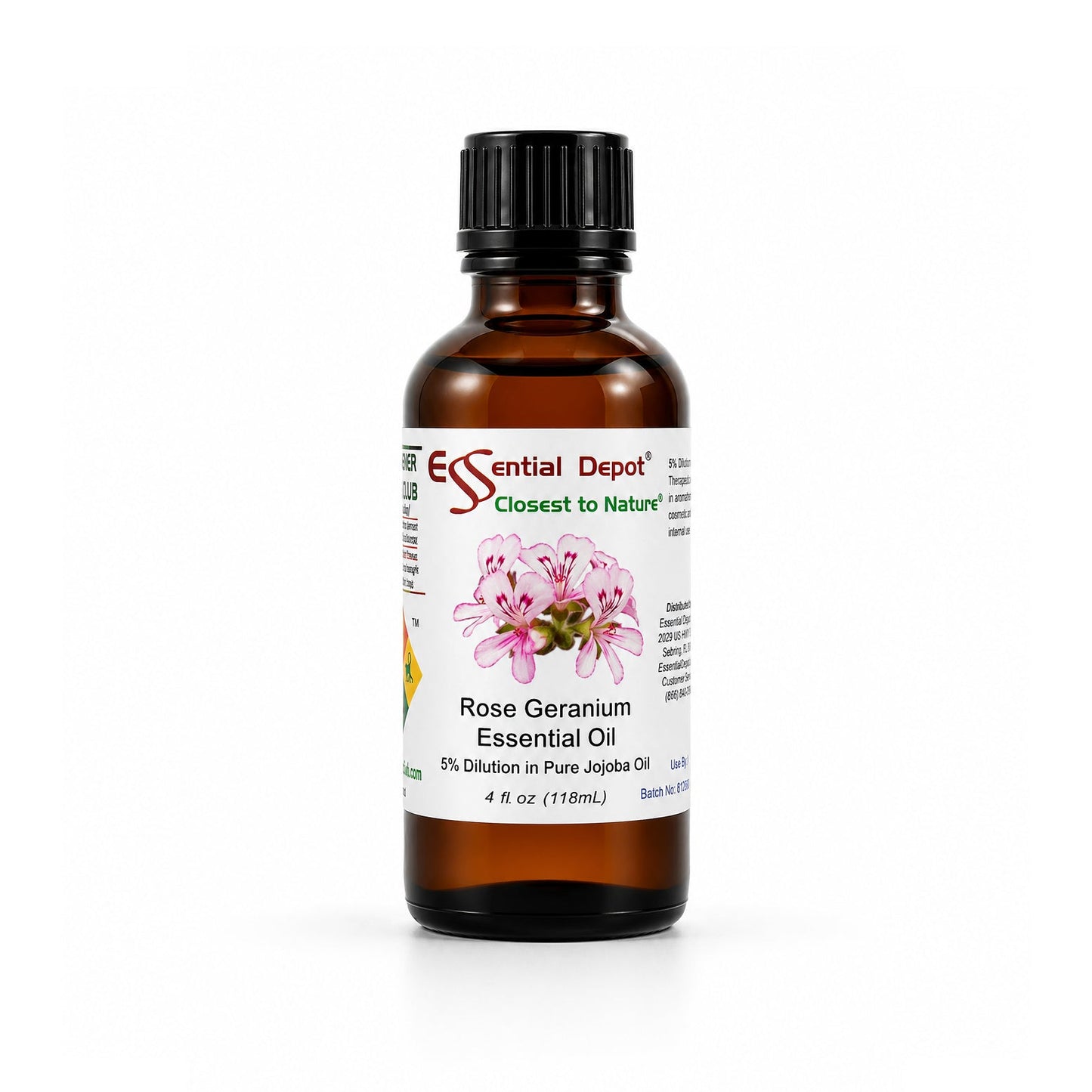 Rose Geranium Essential Oil 5% Dilution in Jojoba - 4 fl oz