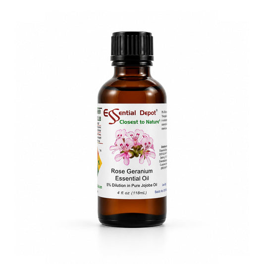 Rose Geranium Essential Oil 5% Dilution in Jojoba - 4 fl oz